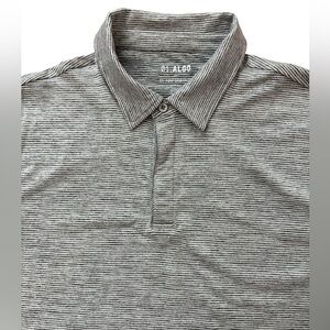 01. Algo Polo Shirt Mens Large Gray Performance Stretch Golf Lightweight Wicking